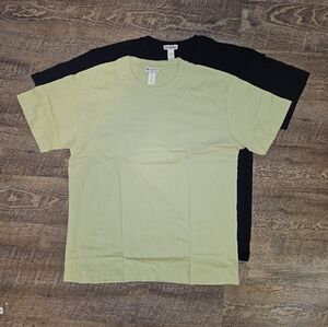 MEN' Black and Light Green T-Shirts